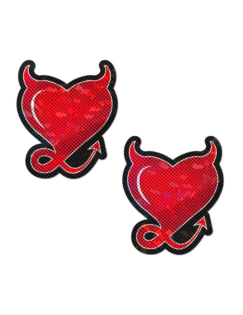 Pastease Dhrt Glitter Hearts With Devil Nipple Covers 