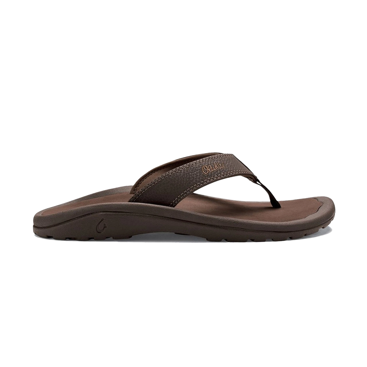 Brown flip-flop sandal with a simple design and comfortable sole.