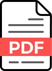 Icon representing a PDF document with text lines above.