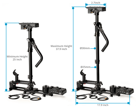 Flycam Zest Pro stabilizer dimensions