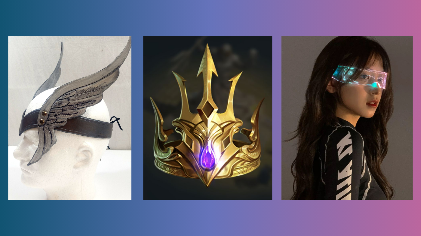 Close-up of cosplayer’s hairstyle featuring detailed hair accessories such as clips, ribbons, or headpieces that define character identity