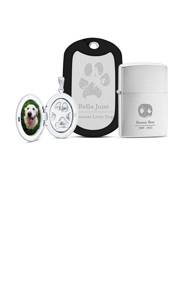 paw print jewelry and keepsakes