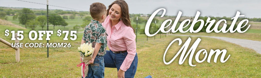 Mother and child celebrating together, promotional text for Mother's Day discounts.