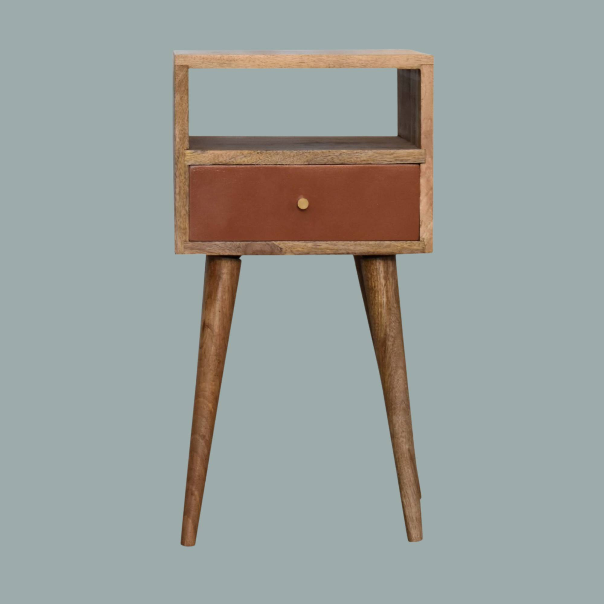 ELLY Brick Red Hand Painted Small Bedside Table | malletandplane.com