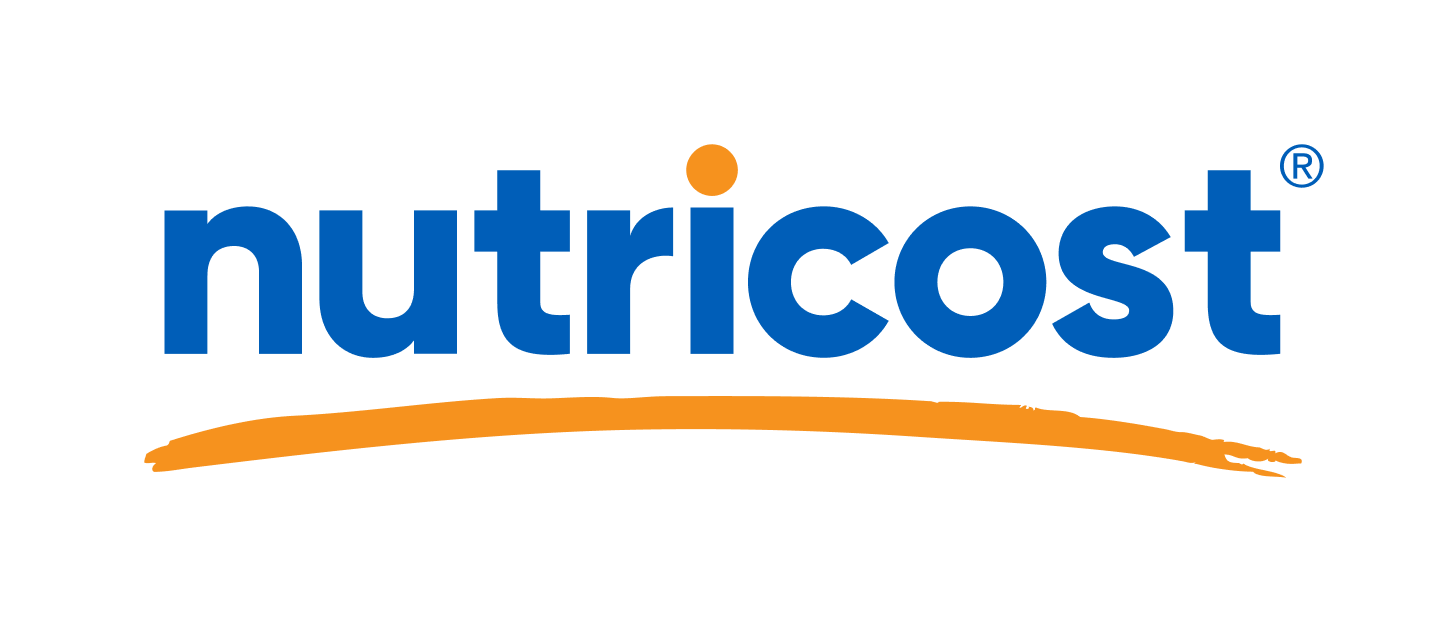 Nutricost logo featuring blue text with an orange underline.