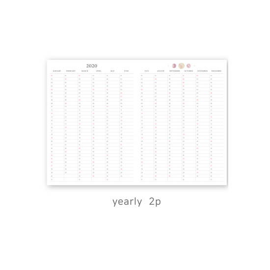 Yearly plan - O-CHECK 2020 Les beaux jours dated weekly diary planner