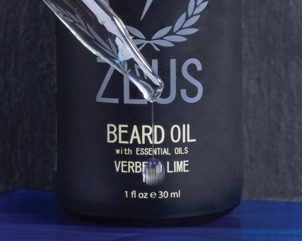 zeus beard oil dropper