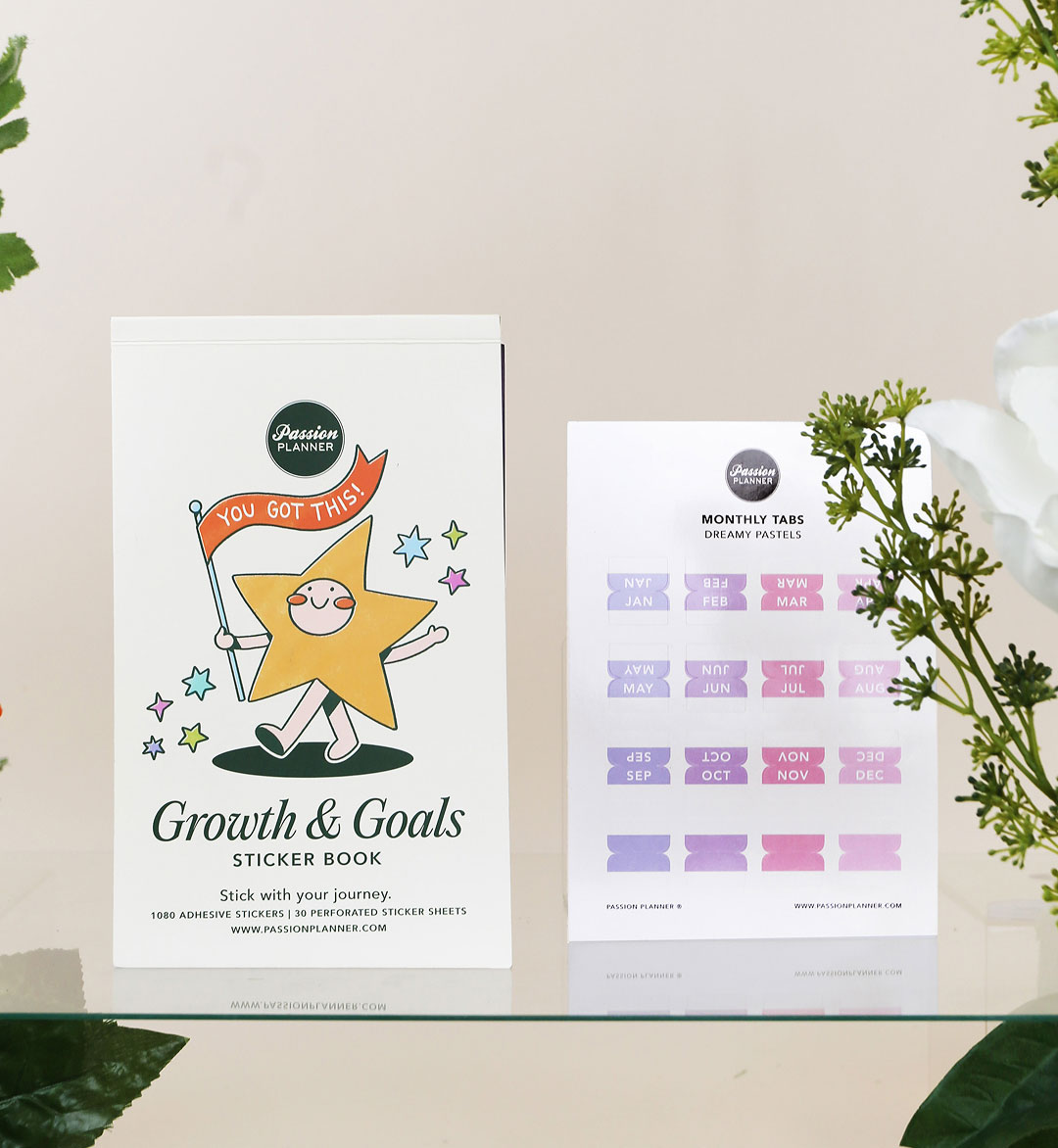 Growth & Goals Sticker Book and Monthly Tabs