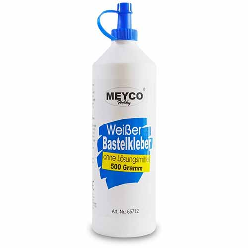 Meyco weißer Bastelkleber 500 g - trocknet transparent