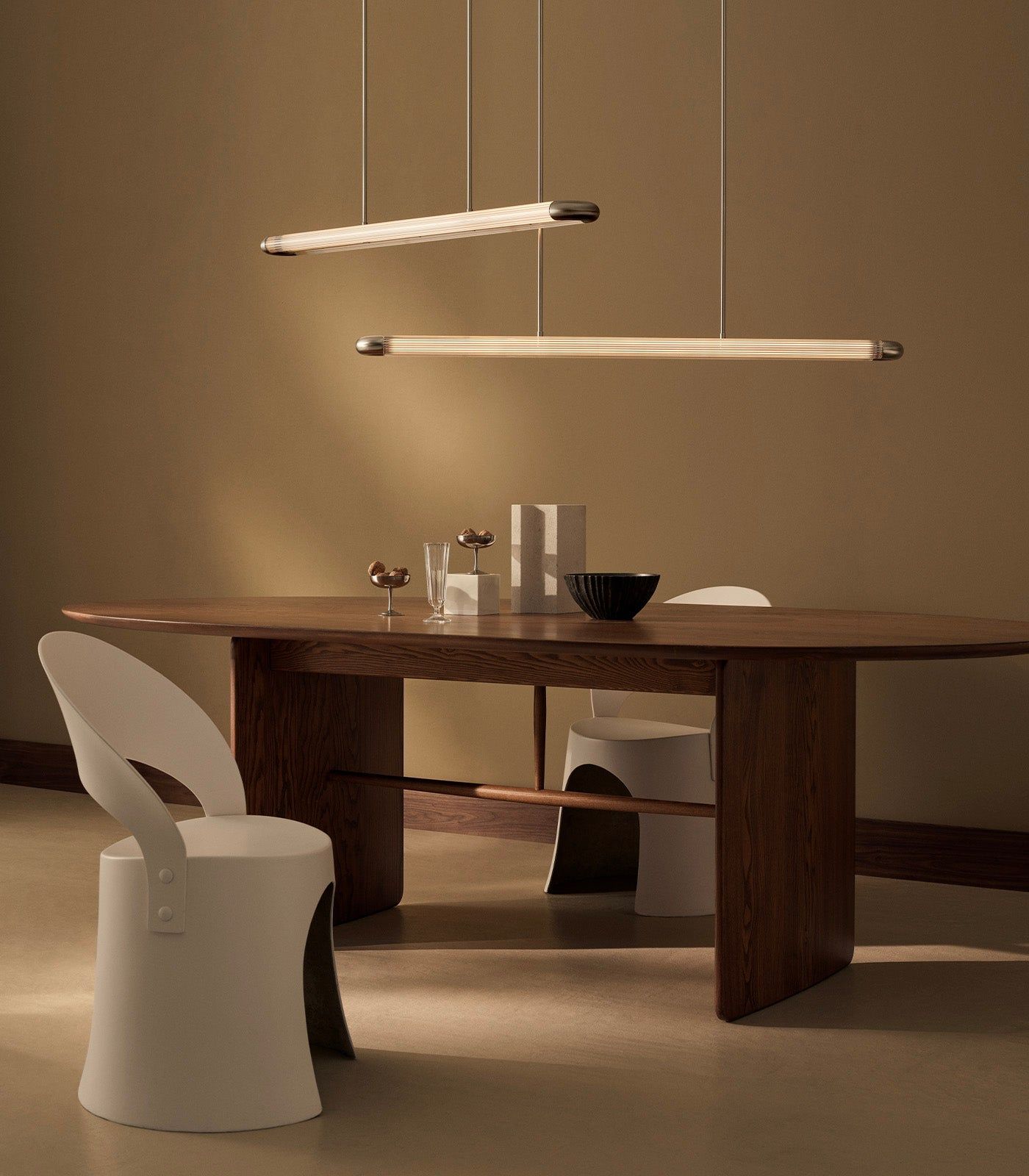 Reeded Glass Linear Pendant - Lighting Collective