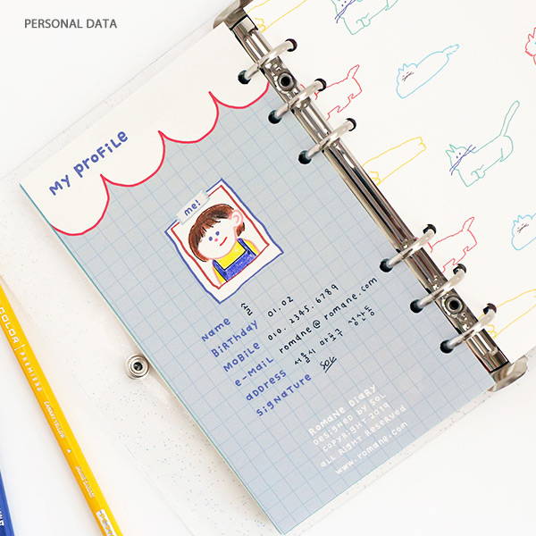 Personal data - ROMANE Donat Donat twinkle 6-ring dateless weekly planner