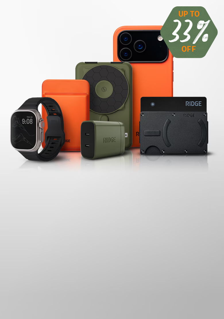 Assorted tech accessories with a discount label.