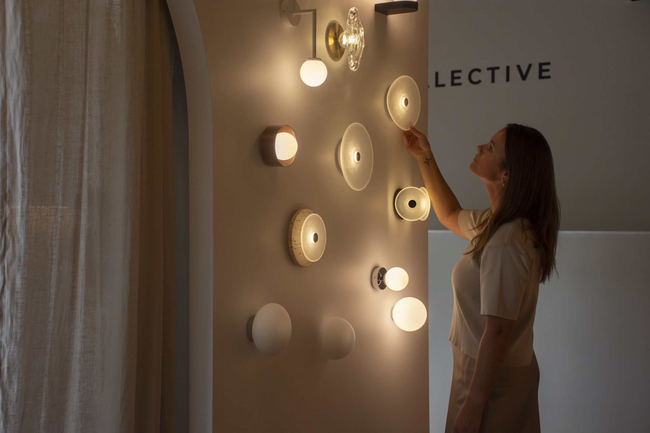 Glass Wall Lights in Lighting Collective's Showroom