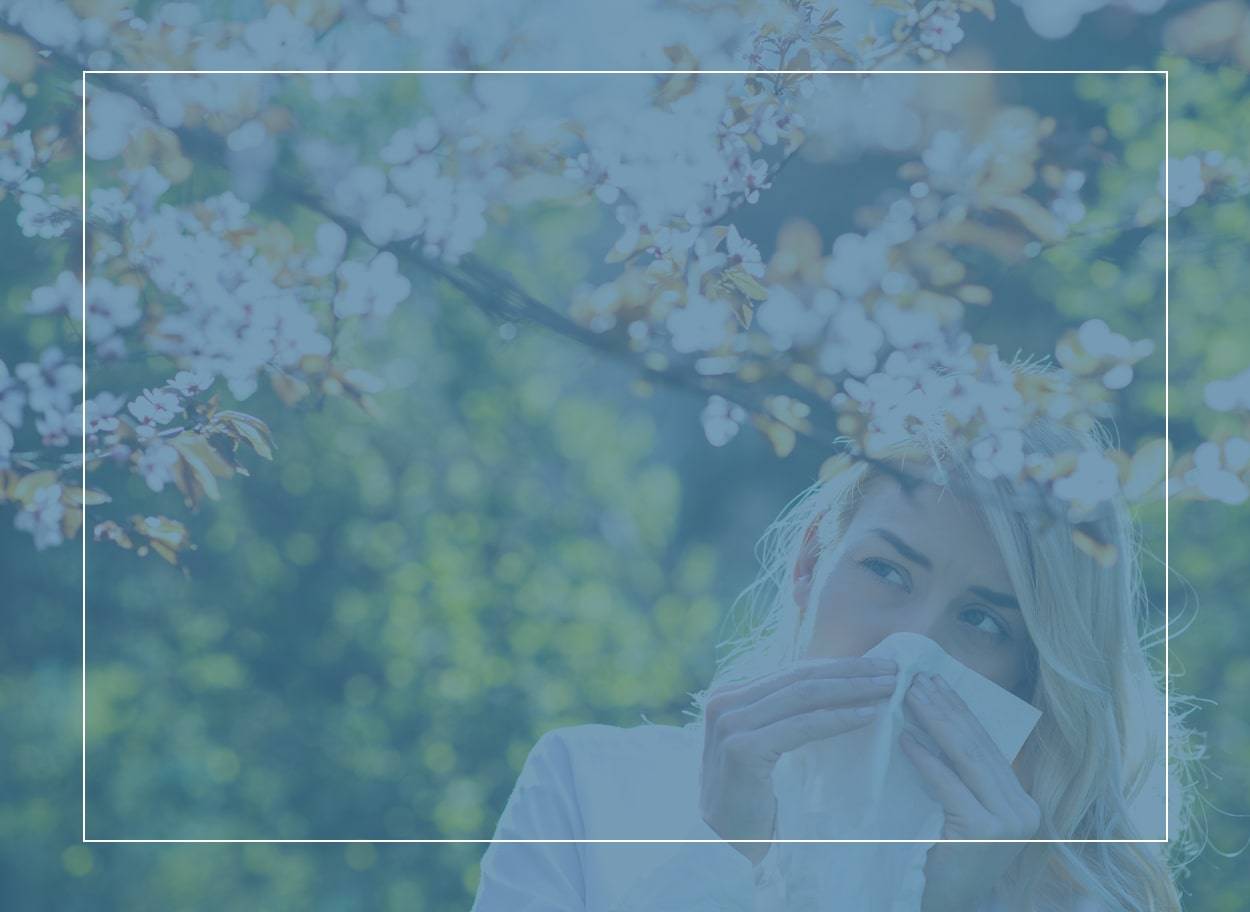 Femme avec un mouchoir sur le nez, dehors, un jour d’été. Quel pollen lui donne le rhume des foins? 