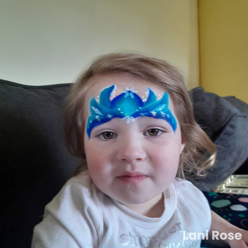 butterfly face paint mask girl blue