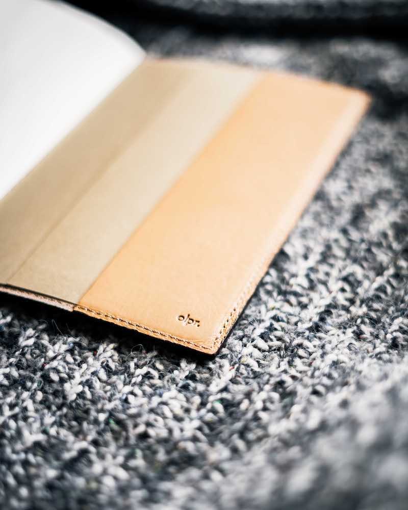 Italian Leather Lined Notebook - Cream Color