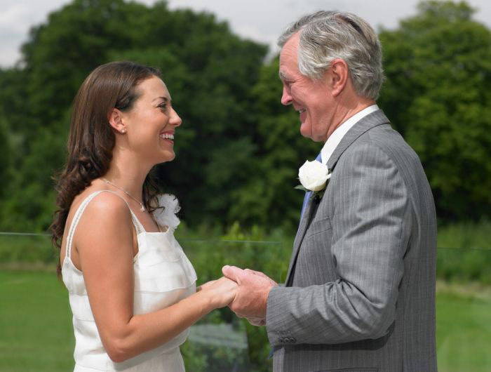 Father of bride with the bride