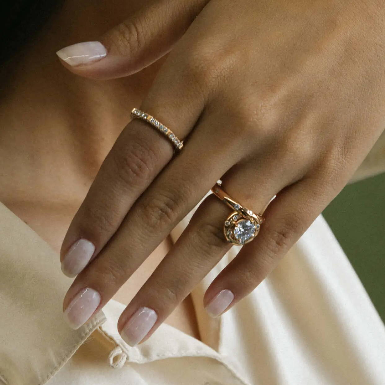 eternity band and endless loop ring