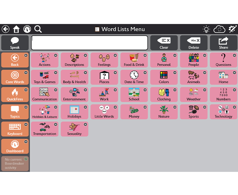 TD Snap Core First Word List