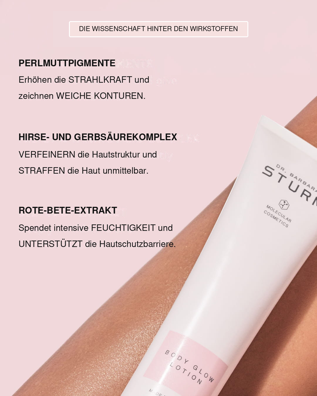 Product advertisement for skincare with benefits and ingredients listed.