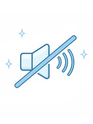 Icon indicating muted sound with a speaker and a slash through it.