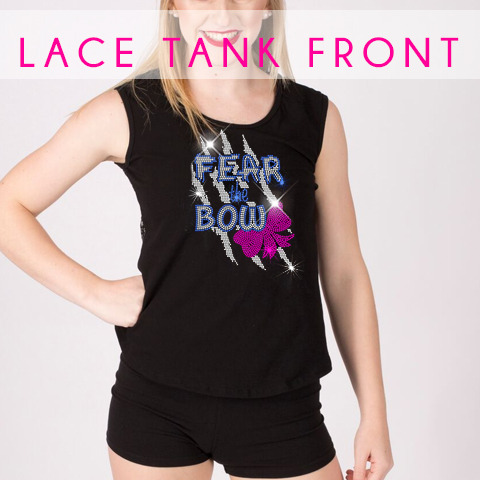 glitterstarz lace back tank black custom bling teamwear for cheer dance