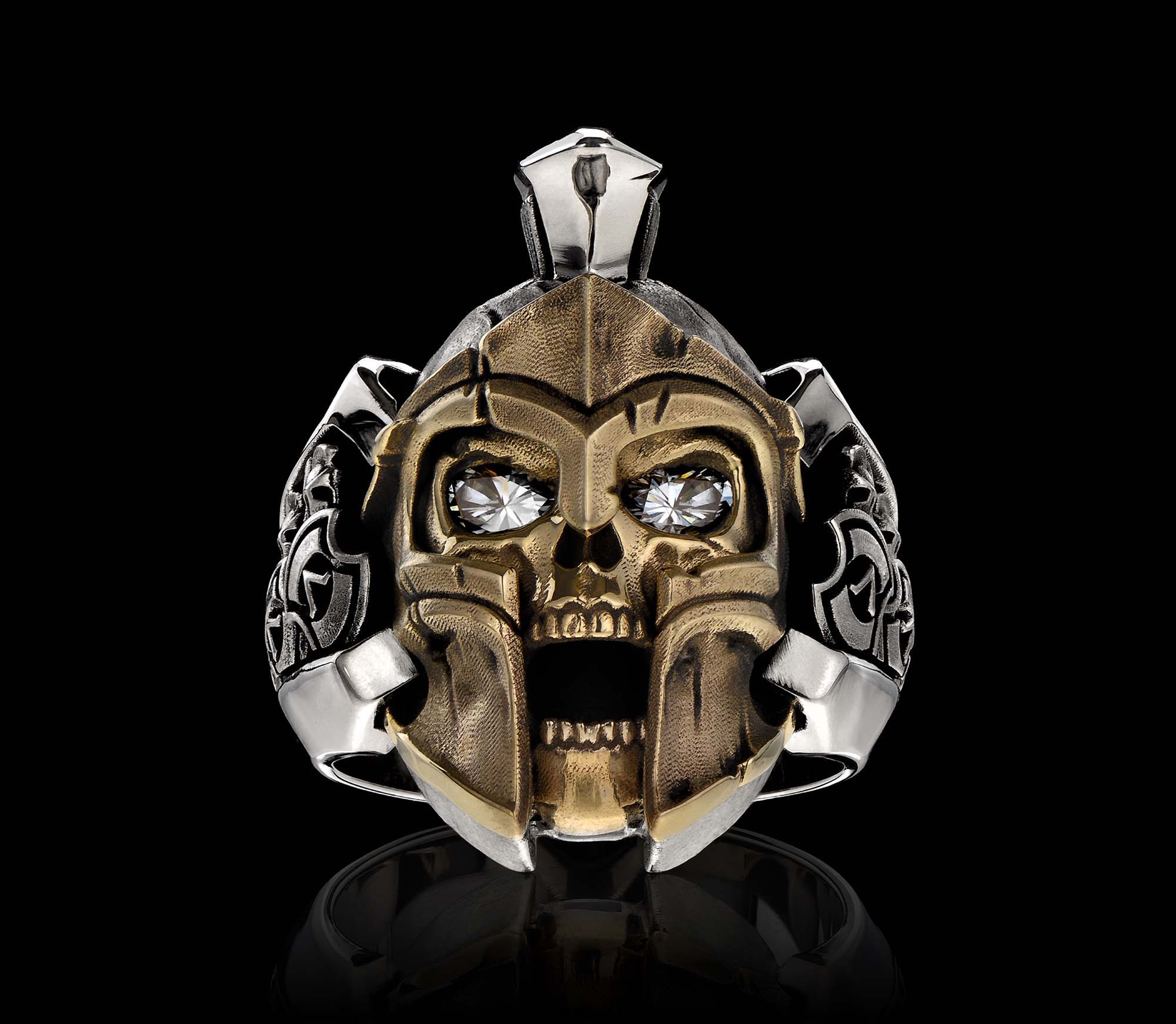Thermopylae Luxe Edition Ring in 14K Yellow Gold, 925 Sterling Silver, & Diamonds