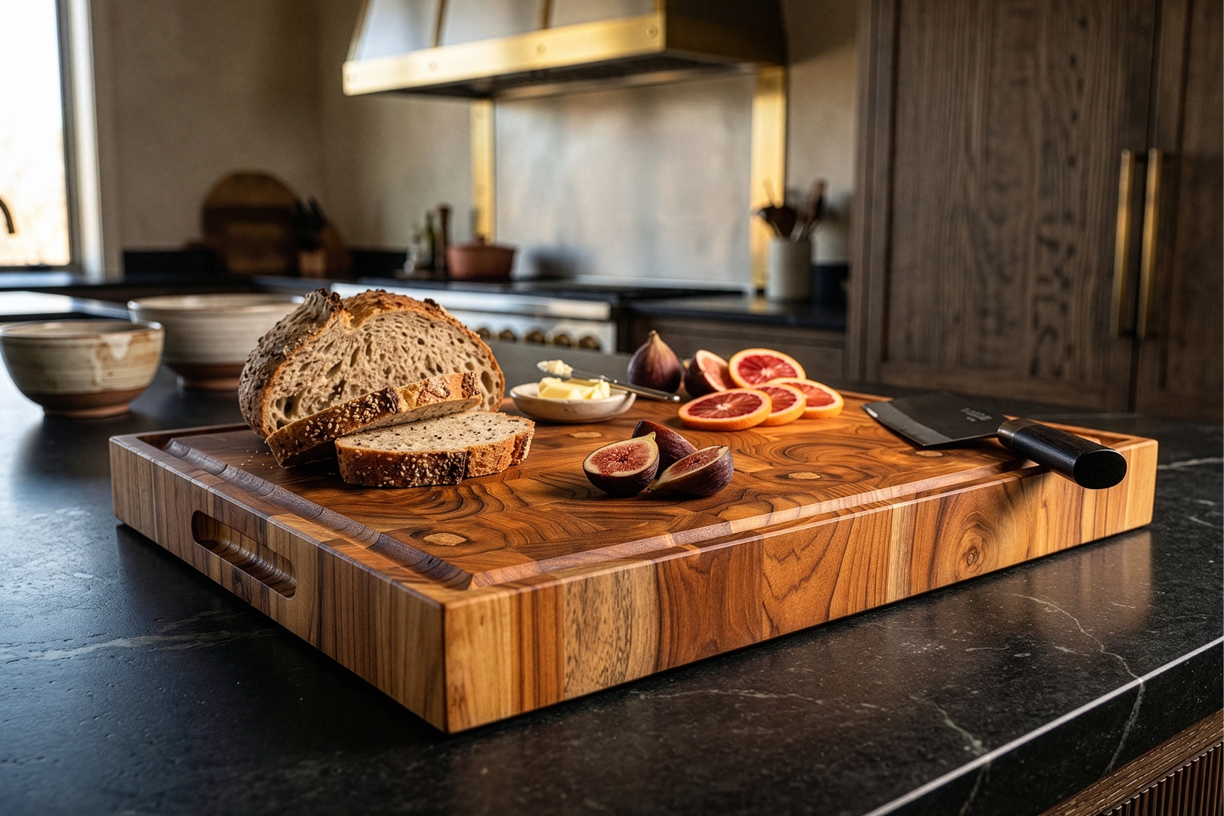RYFA Handcrafted Teakwood End Grain Chopping Block