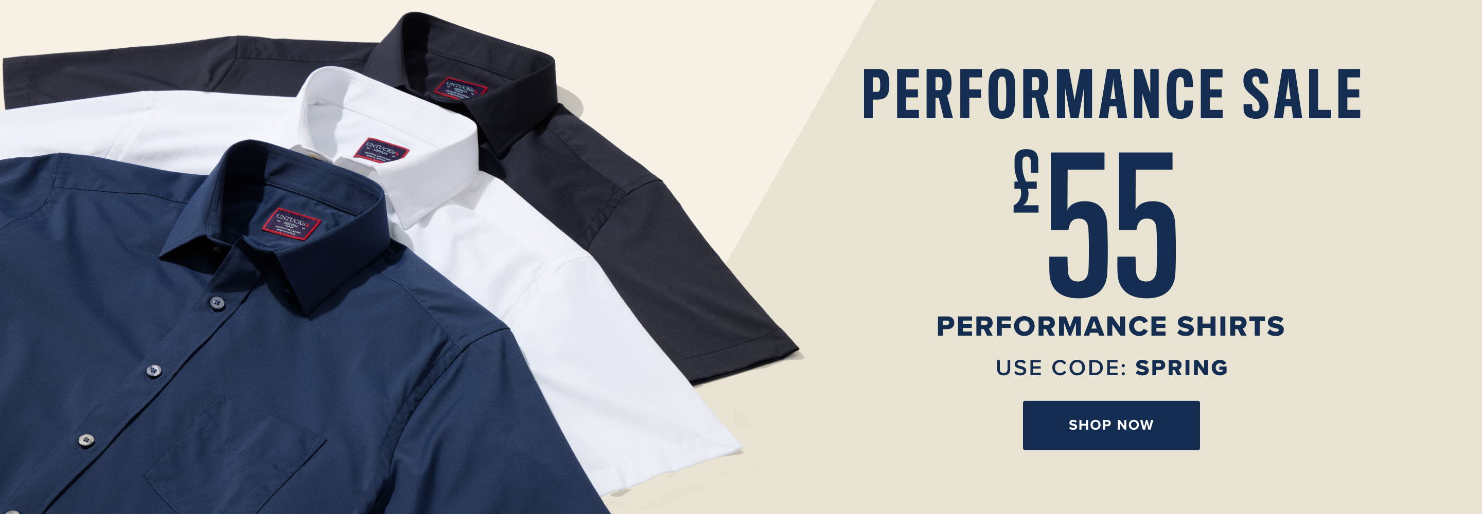 Black, White and Navy UNTUCKit performance button downs. 
