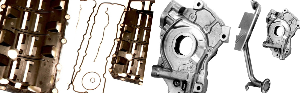 Photo collage of oil pumps for off-road vehicles.