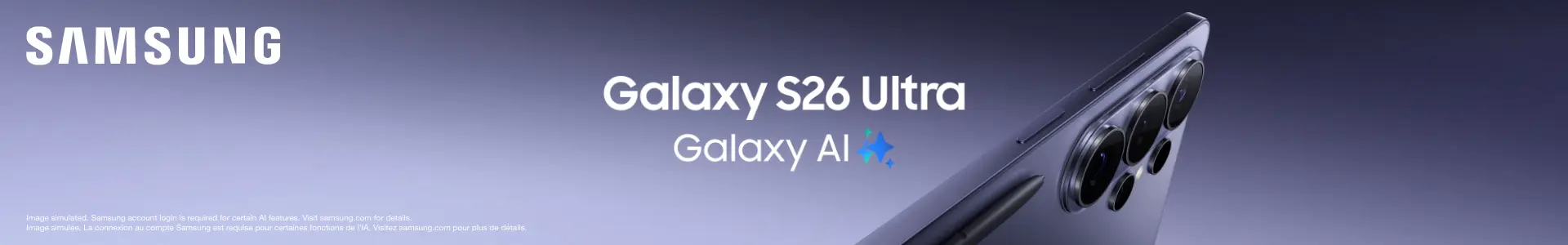 Samsung Galaxy S26 Ultra promotional image.