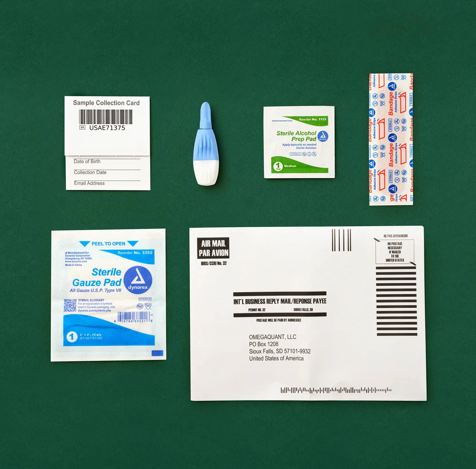 Contents of the Omega-3 Blood Test Kit