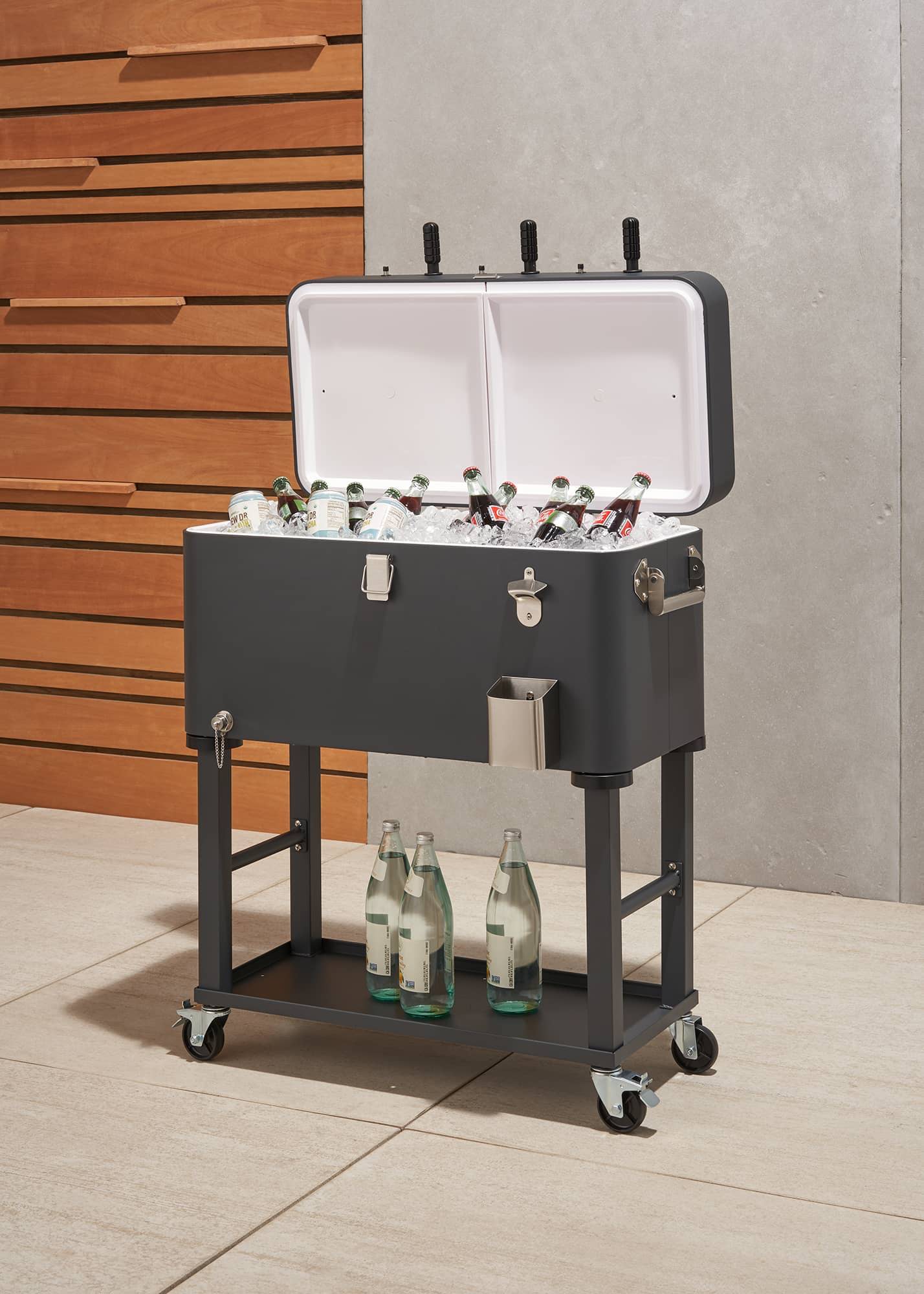 Charcoal Gray TRINITY 80 Quart Outdoor Foosball Cooler with Charcoal Gray TRINITY 80 Quart Outdoor Foosball Cooler with