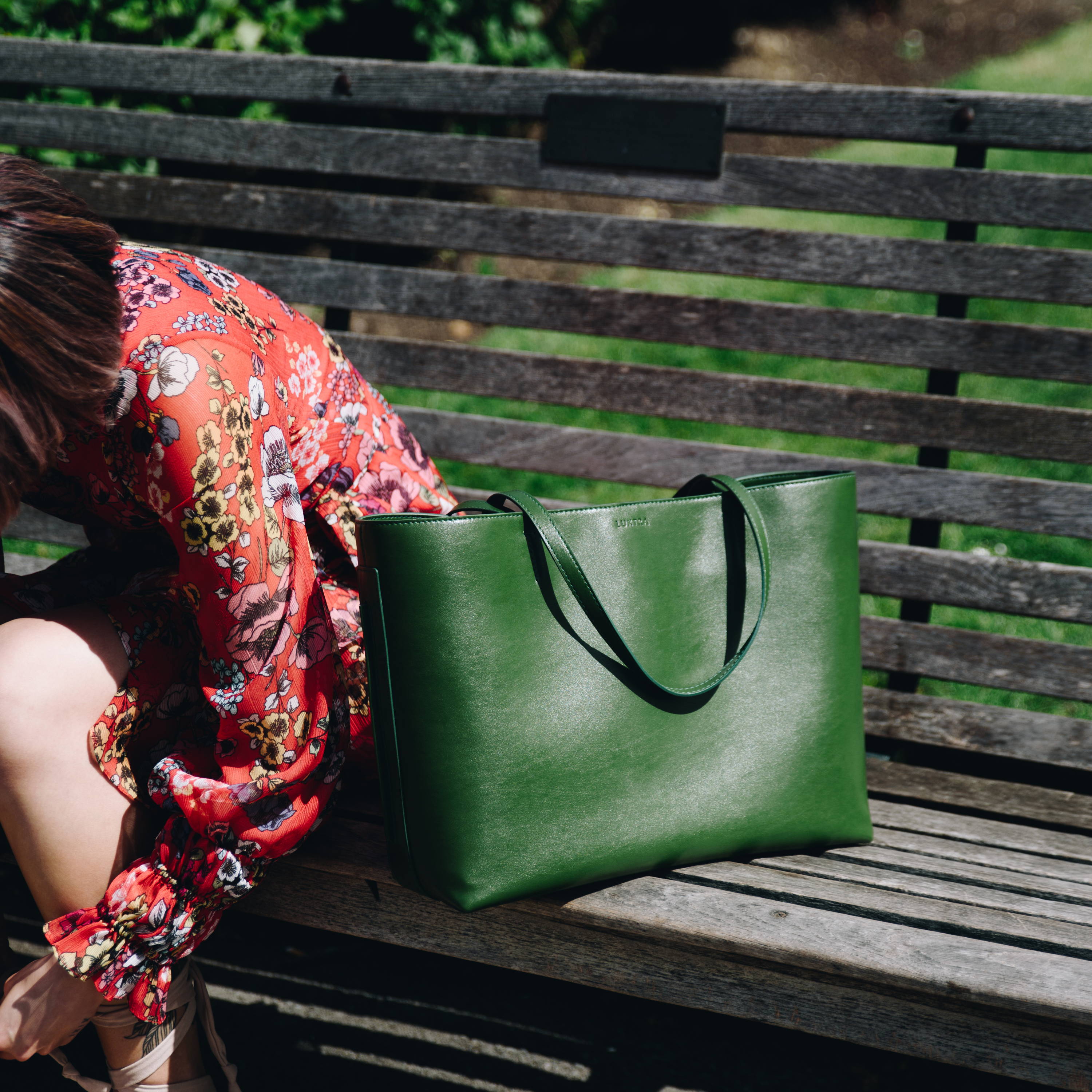 Luxtra cactus vegan tote bag green