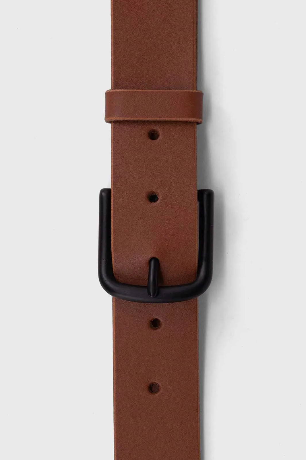 Ceinture en cuir foncé Marron Anton Noir Enduit