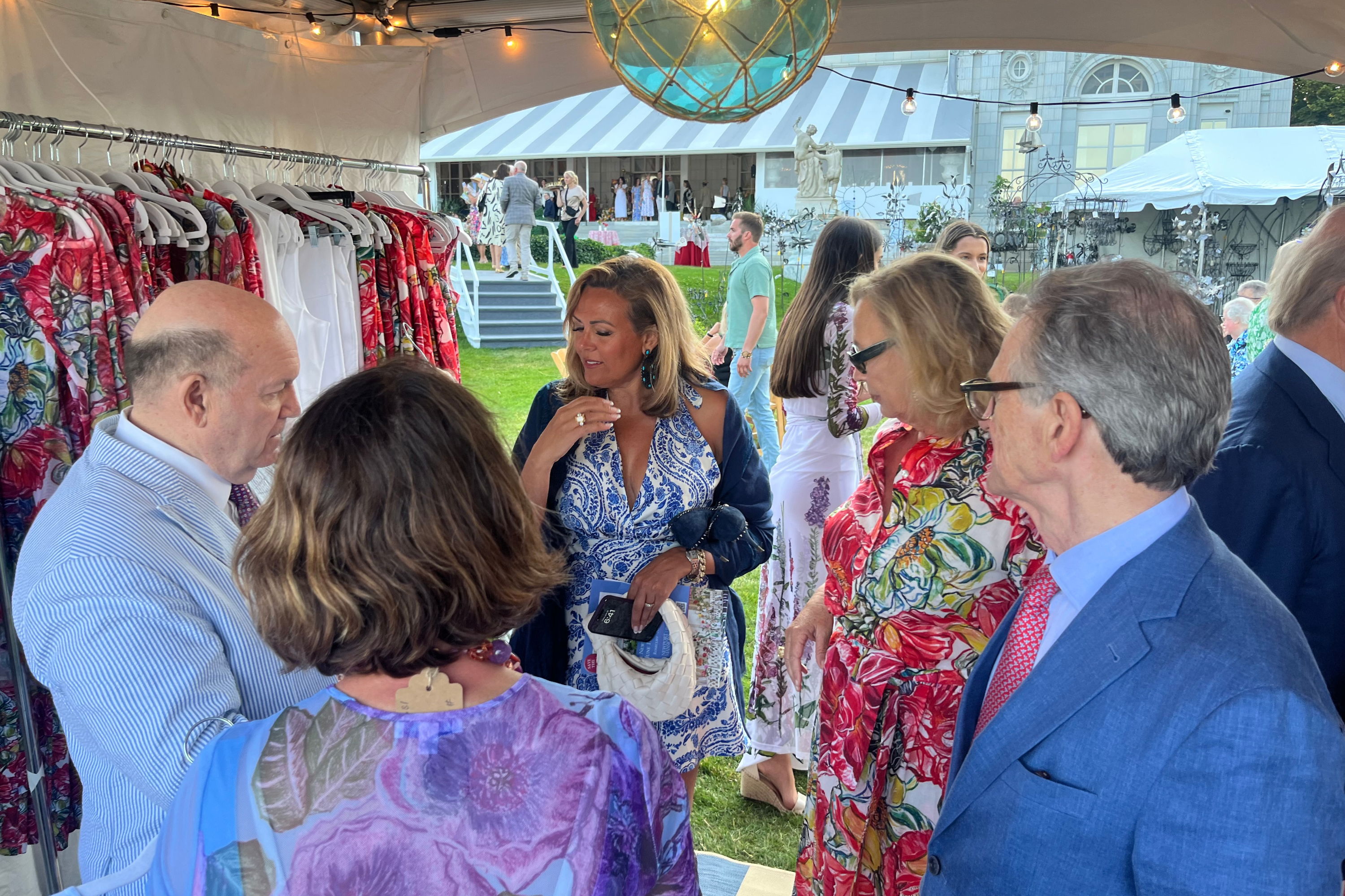 Guests attending the Ala von Auersperg Pop Up at the Newport Flower Shower 2025 in Rhode Island at the Breakers