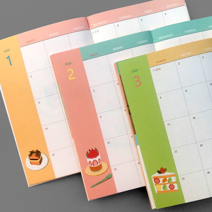 Monthly plan - Design Comma-B 2020 Sweet dessert dated weekly diary planner