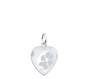 sterling silver paw print charm