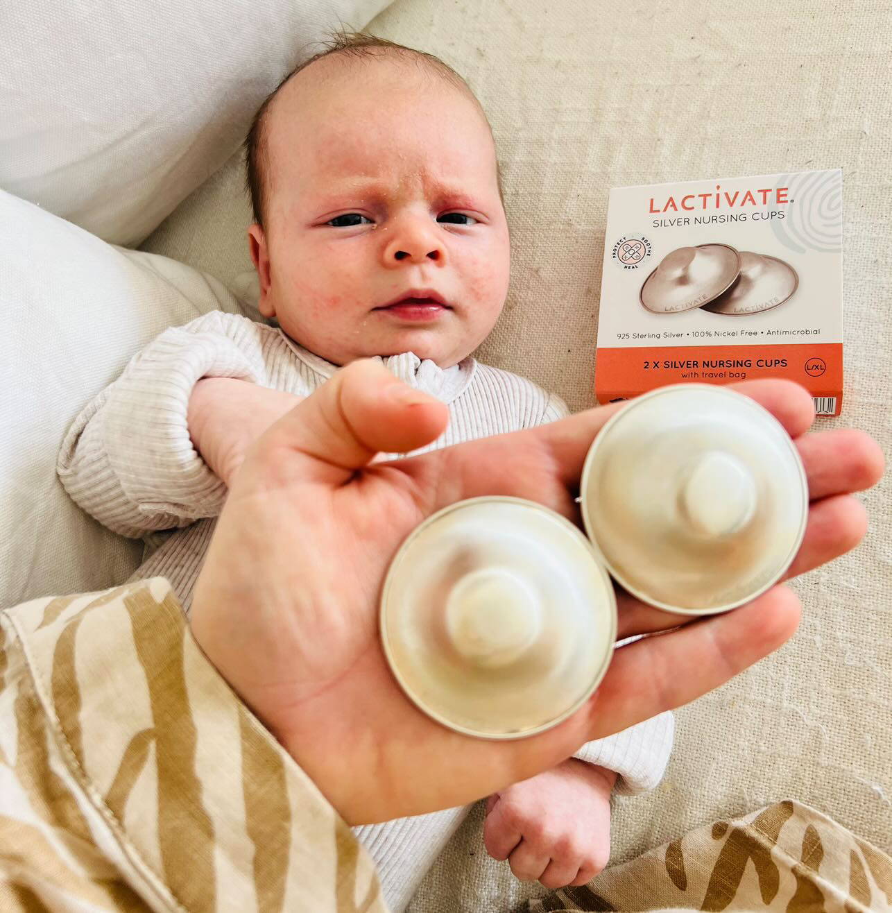 SILVERETTE The Original Silver Nursing Cups, Silverettes Metal Nipple  Covers for Breastfeeding, Nursing Shield, 925 Silver Nipple Cover Guards,  Soothe and Protect Sore Nipples -Made in Italy
