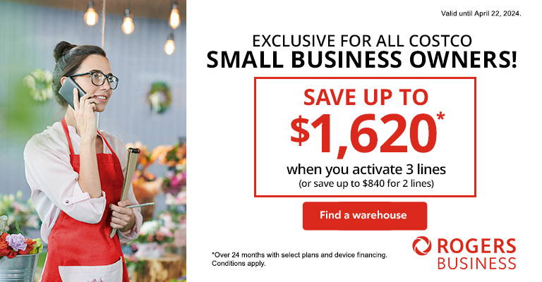 Exclusive for all Costco small business owners. Save up to $1620 when you activate 3 lines 