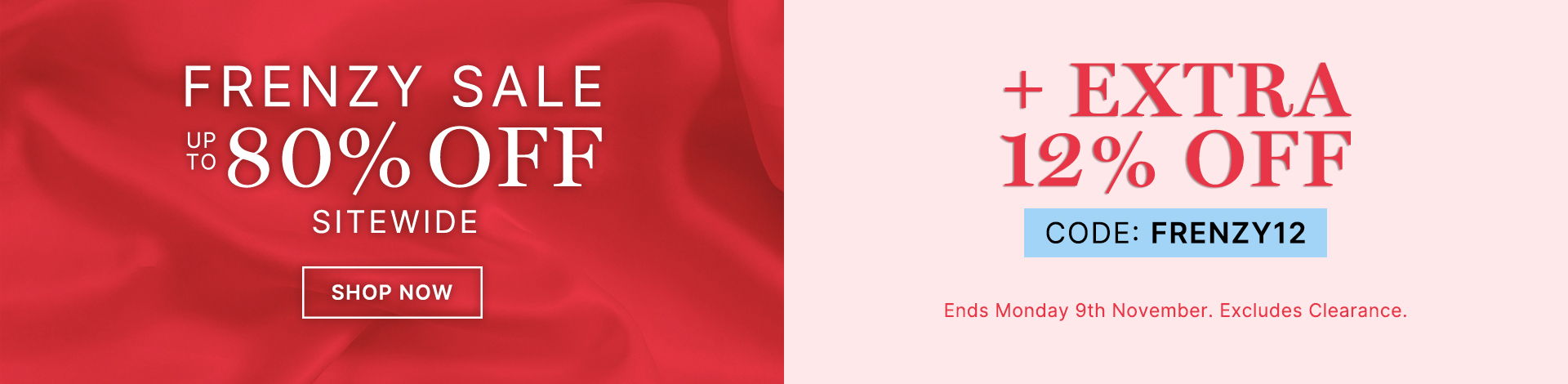 Frenzy Sale 80% off, plus extra 12% off with code