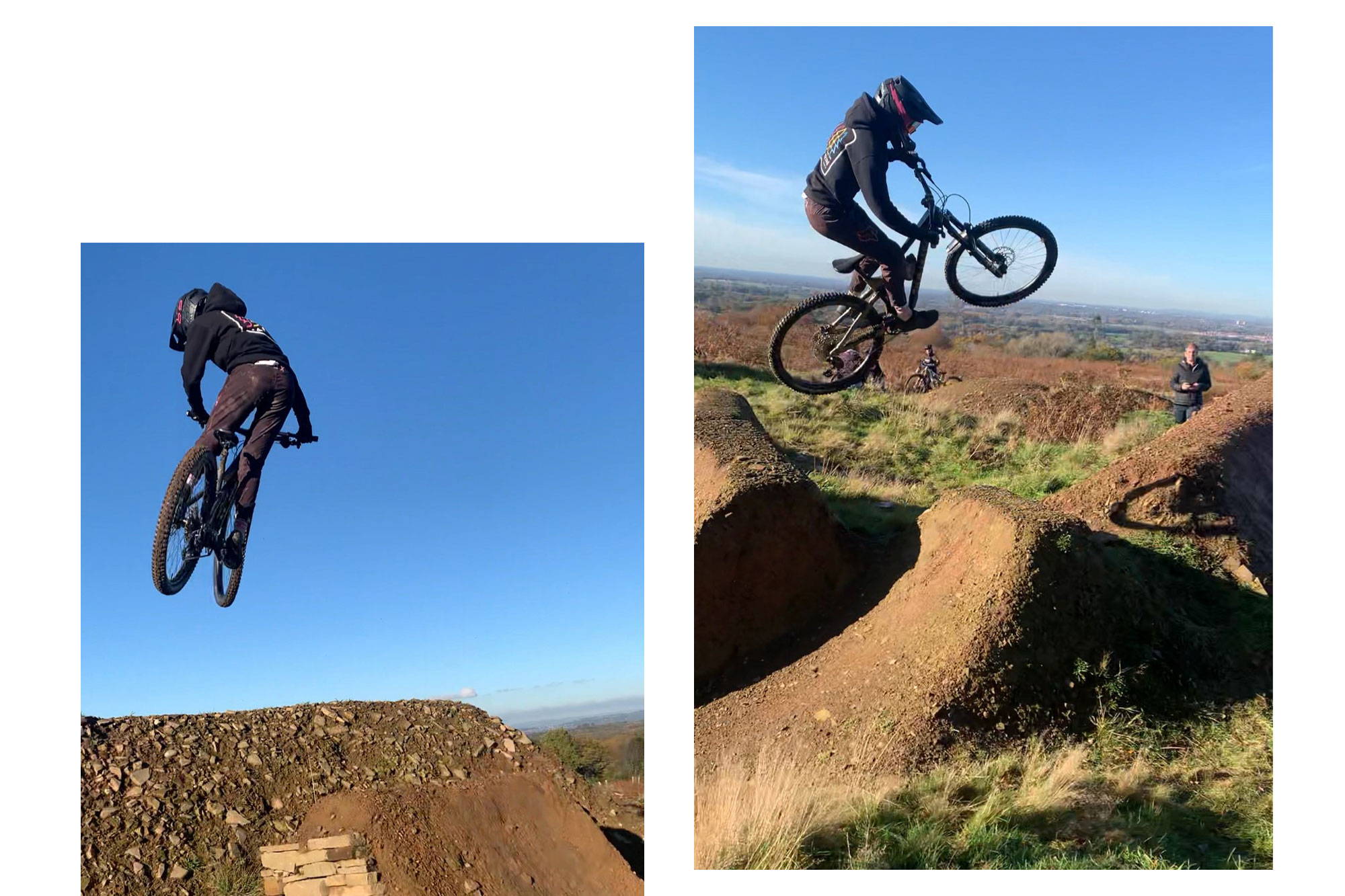 Amelia jumping on her bike