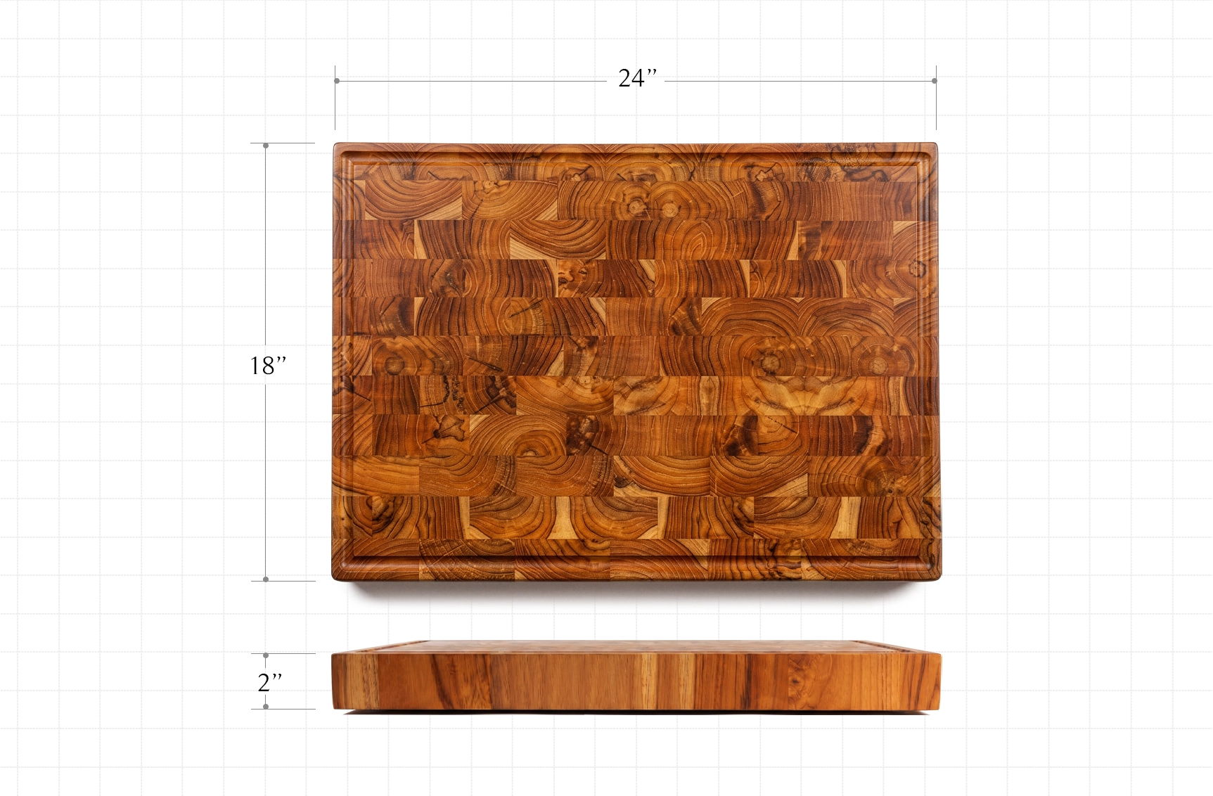 RYFA Handcrafted Teakwood End Grain Chopping Block