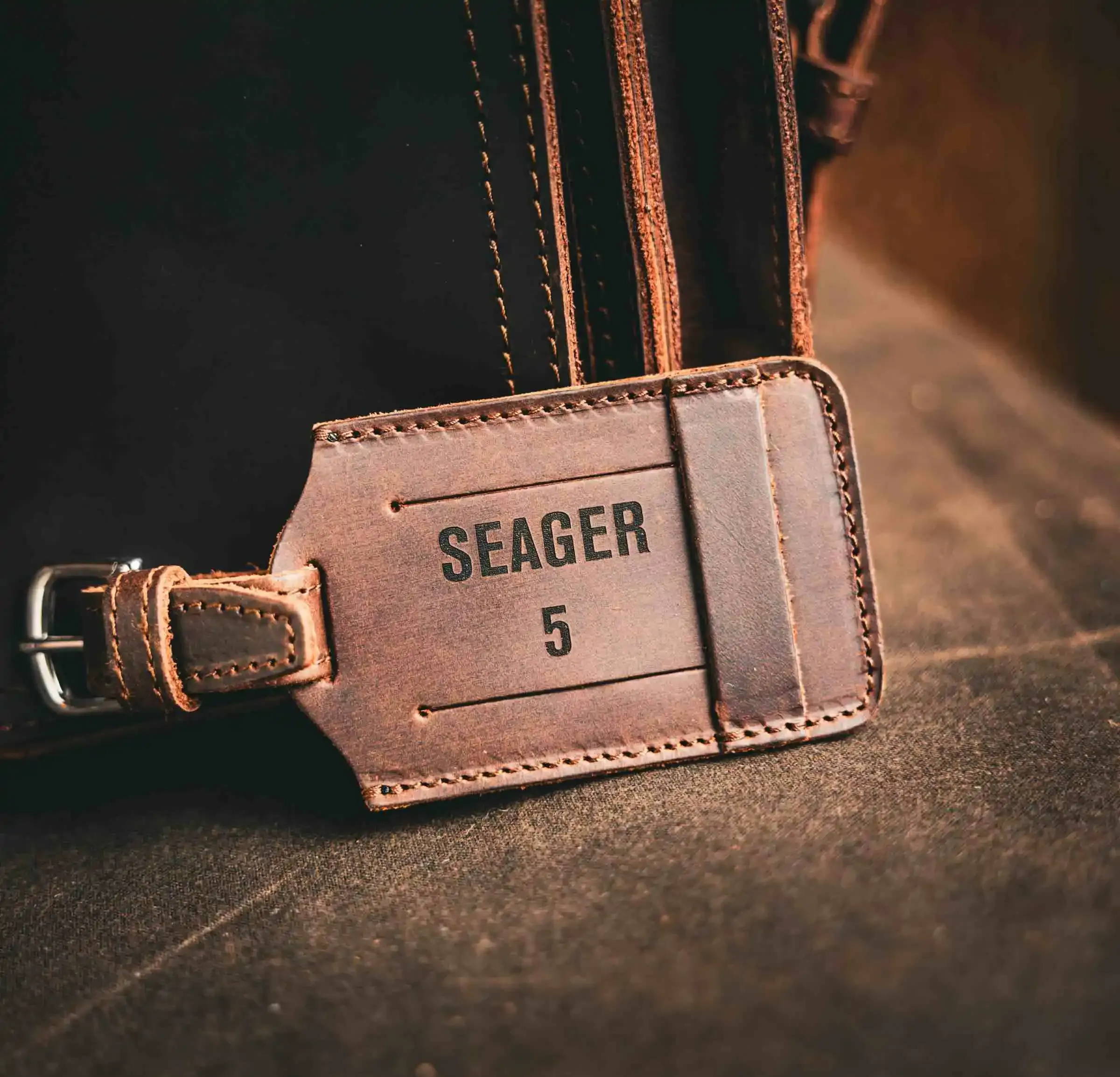 Custom Leather Luggage Tag for Corey Seager.