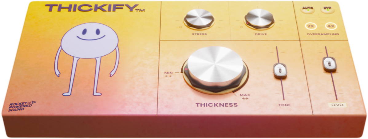 Thickify VST Plugin 3D Mockup (saturation and distortion).