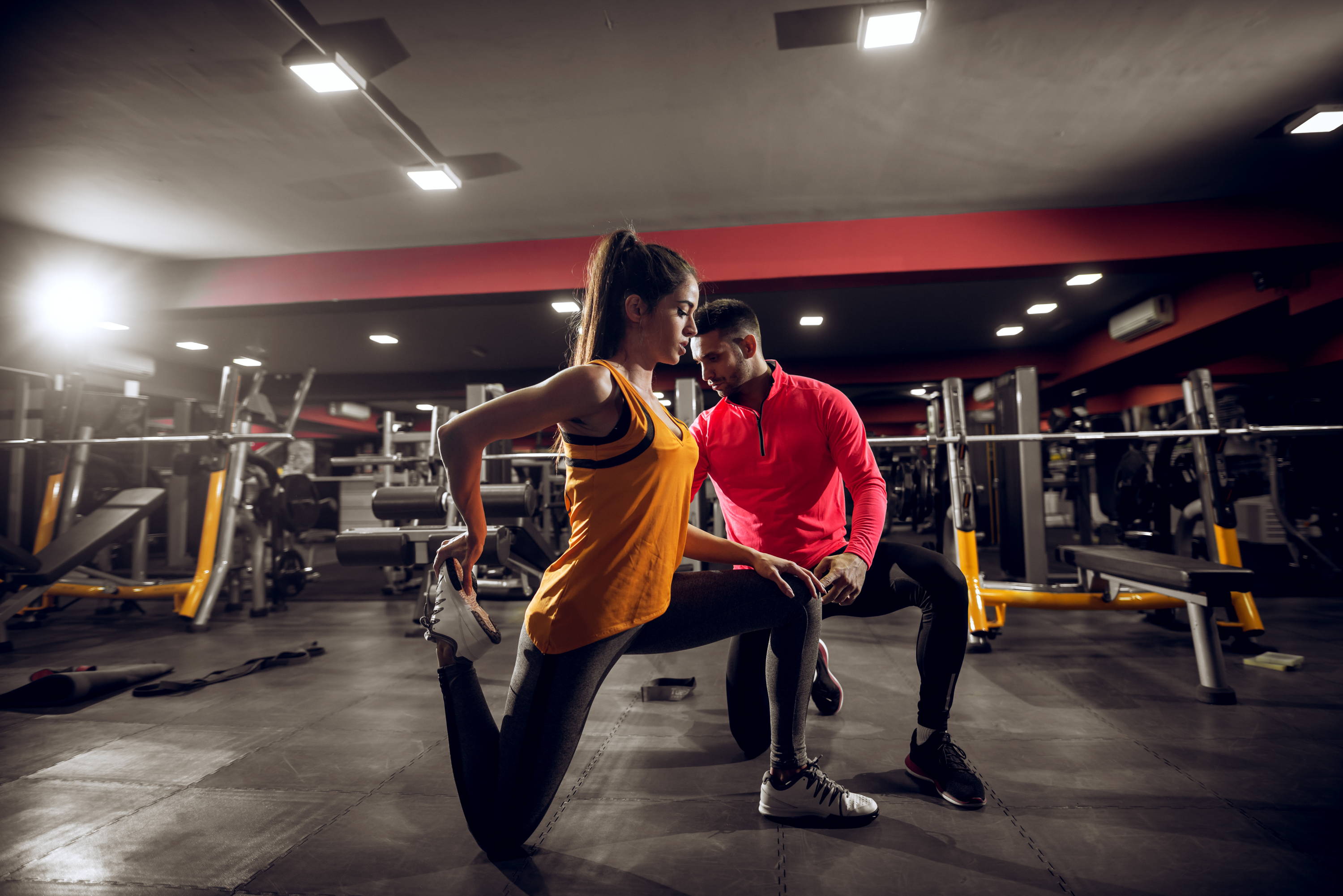 woman performing hip flexor stre