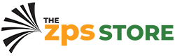 Logo of ZPS Store with stylized text and fan design.