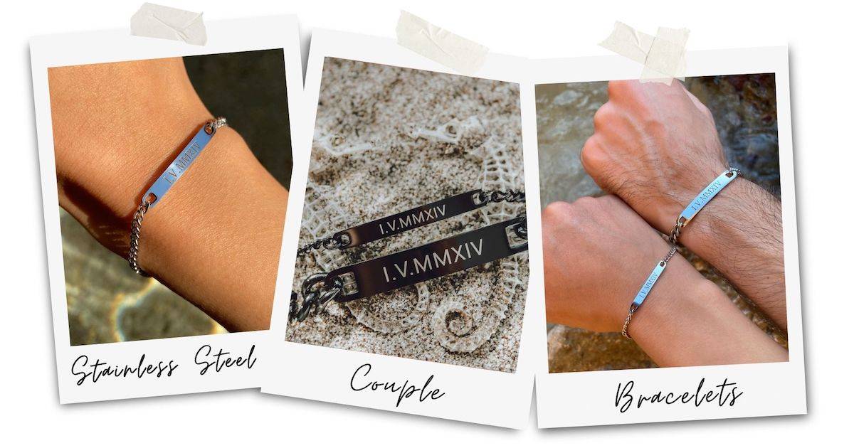 Her One His Only His and Hers Custom Engraved Custom Matching Set Set of 2 Personalized Couples Bracelets Husband Boyfriend Couples Gift