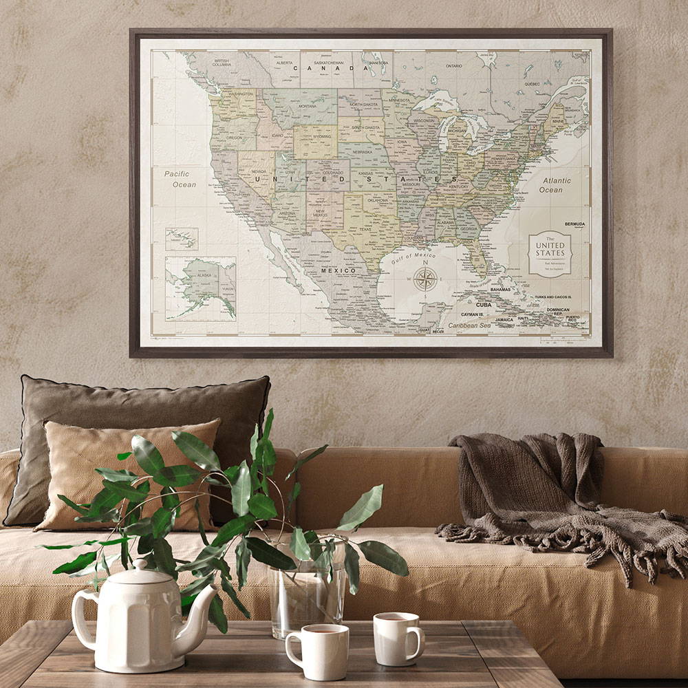 Louisiana Map Poster - Rustic Vintage - Conquest Maps LLC