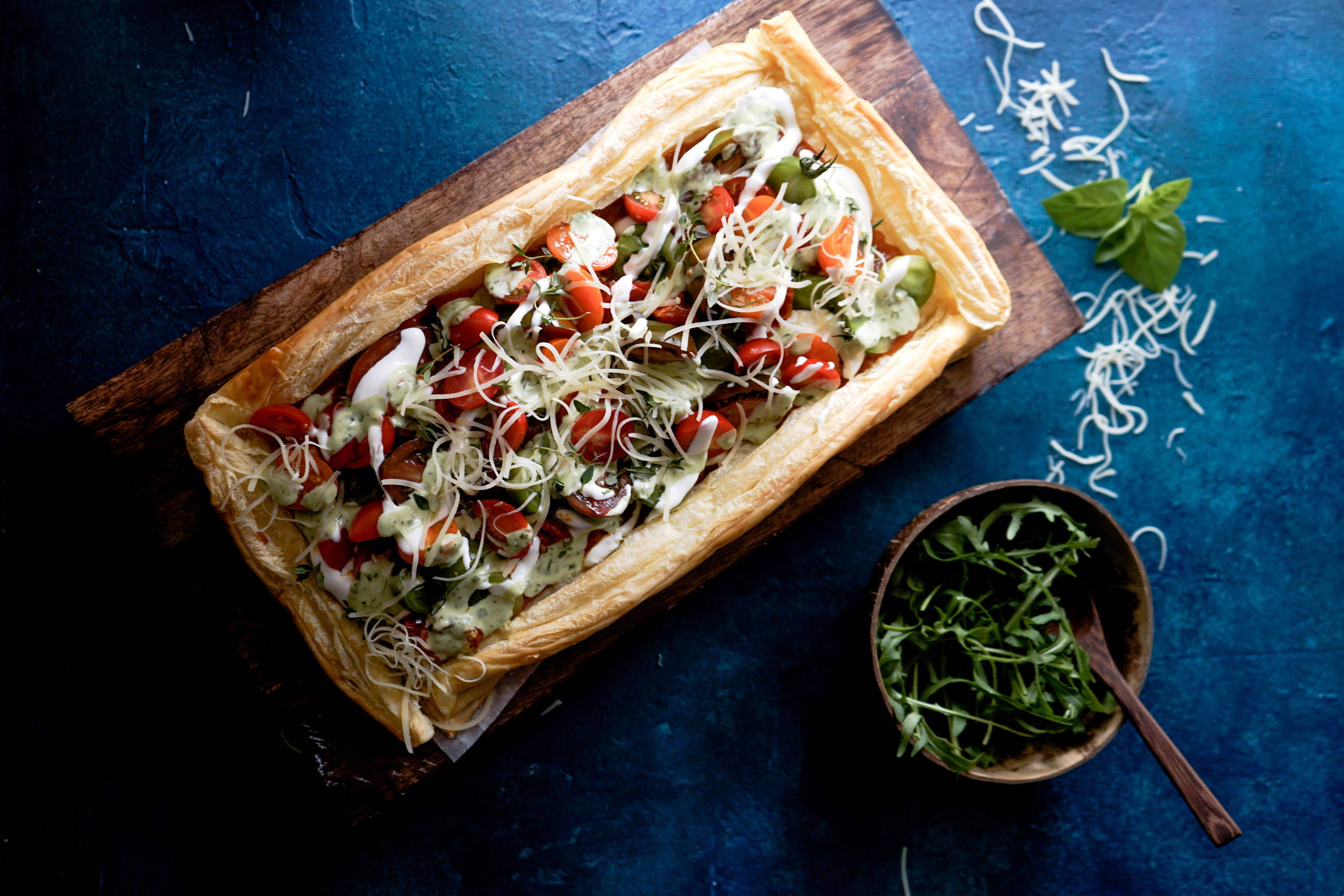 Tomato And Whipped Ricotta Tart With Sugo Antico